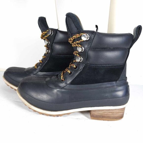 Sorel Women's Slimpack III US7 Black Leather Suede Waterproof Ankle Hiker Boots - Picture 2 of 11